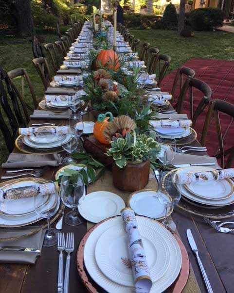 fall dining catered table