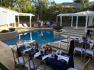 poolside event dining